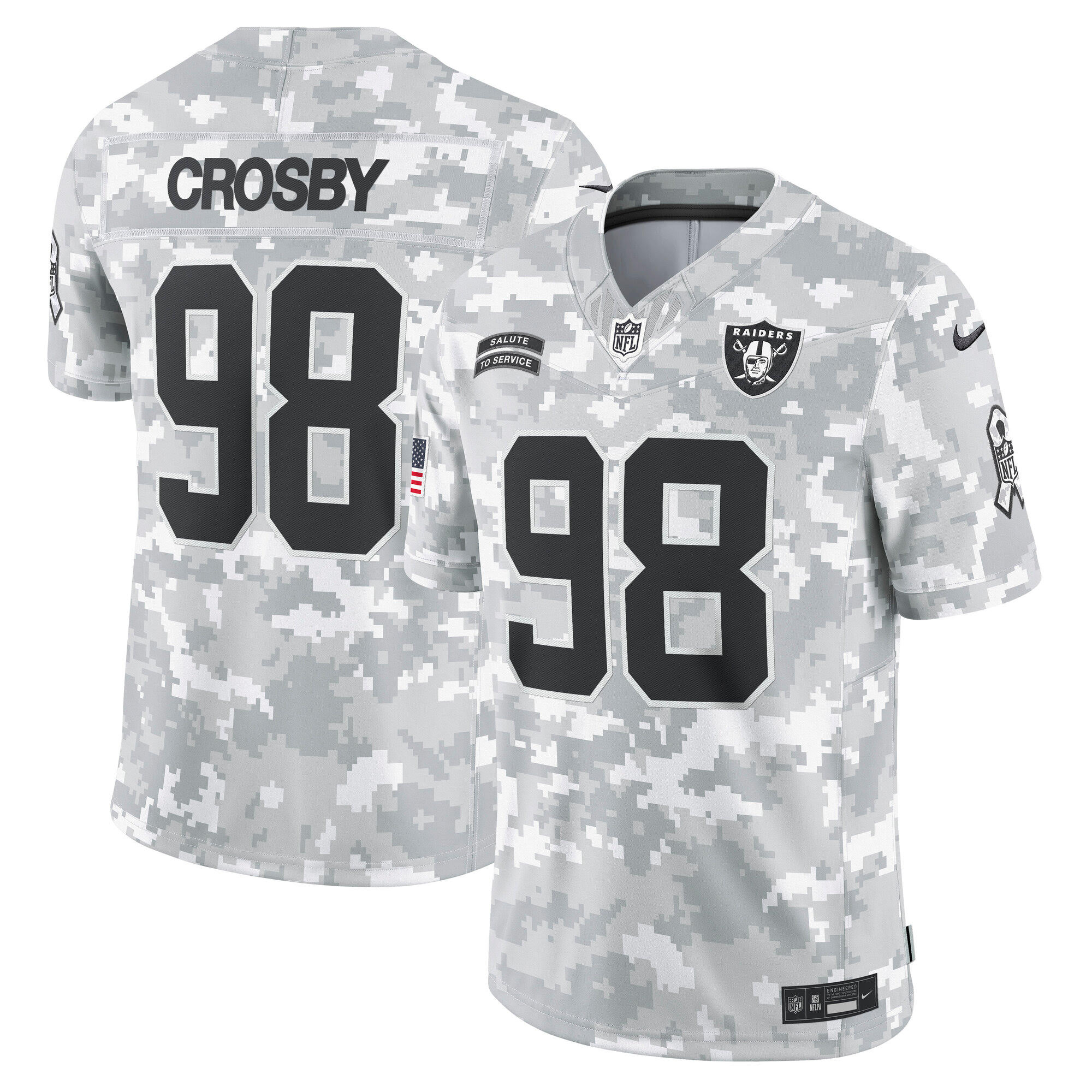 Men Oakland Raiders #98 Crosby Salute to Service 2024 Nike nfl jersey->customized nfl jersey->Custom Jersey